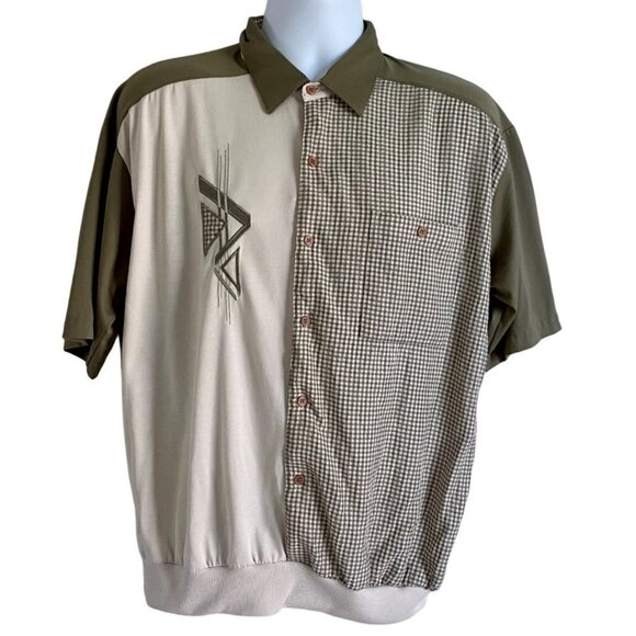 Milo International Short Sleeve Button Up Collar Banded Waist Shirt Men's XL - Picture 2 of 10